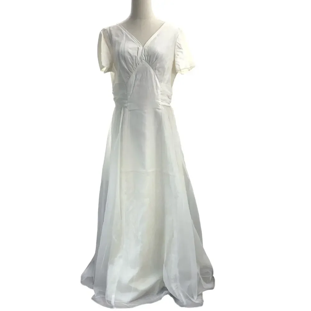Vintage 70s White Chiffon Wedding Dress Sheer Overlay Boho Bridal Gown | Color: White | Size: S | Pangelina37's Closet Vintage 70s White Chiffon Wedding Dress Sheer Overlay Boho Bridal Gown | Color: White | Size: S | Pangelina37's Closet